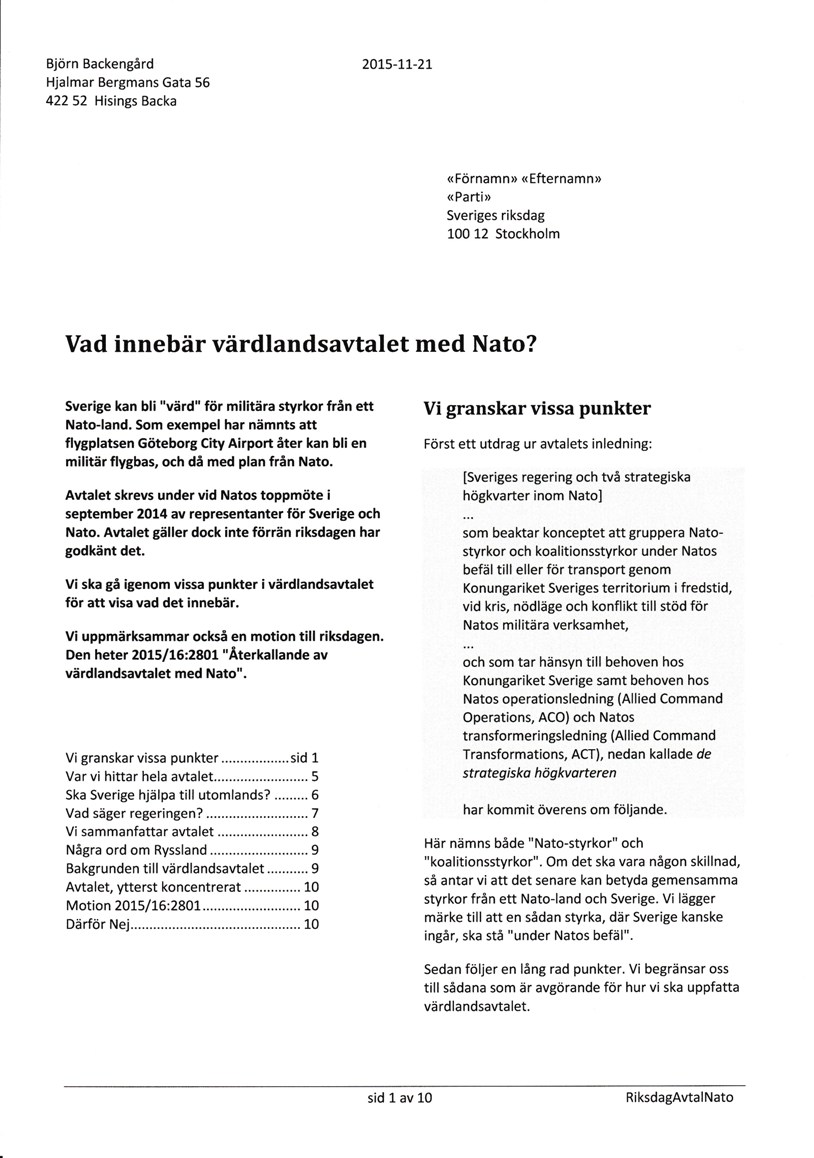 Brev t riksd s 1